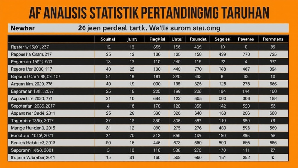 Tips Analisis Statistik Pertandingan Sebelum Memasang Taruhan